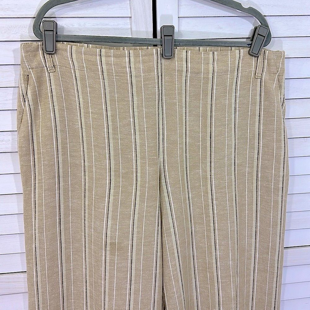 J. Jill Beige Pants Size Large Crop Linen Blend NWOT Inspection Stickers Intact - Picture 3 of 14
